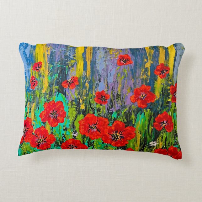 Poppies Throw Pillow Dekokissen (Rückseite)