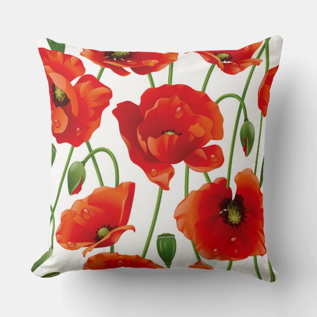 Poppies Throw Pillow Kissen (Vorderseite)