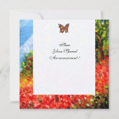 POPPIES TUSCANY LANDSCAPE Red Blume Fields White Einladung (Rückseite)