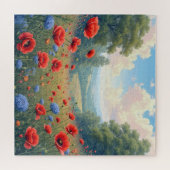 Poppies und Dahlia Field Puzzle (Horizontal)