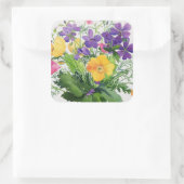 Poppies und Geranien Quadratischer Aufkleber (Tasche)