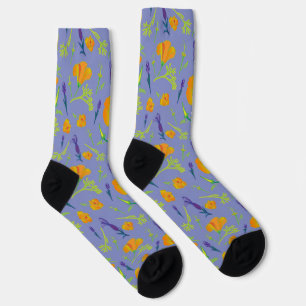 Poppies und Lavendel-Crew-Socken Socken