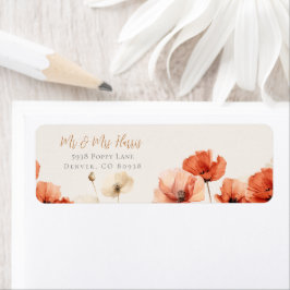 Poppies und Wildblumen, die RSVP Hochzeit