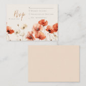 Poppies und Wildblumen, die RSVP Hochzeit Mitteilungskarte (Vorne/Hinten)