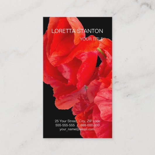 Poppies Visitenkarte (Vorderseite)