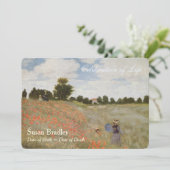 Poppies von Monet Celebration of Life Invitation Einladung (Stehend Vorderseite)