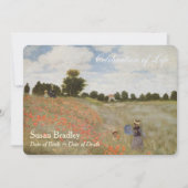 Poppies von Monet Celebration of Life Invitation Einladung (Vorderseite)
