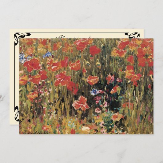 Poppies von Robert Vonnoh, Vintager Impressionismu Einladung (Vorne/Hinten)
