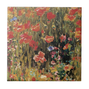 Poppies von Robert Vonnoh, Vintager Impressionismu Fliese