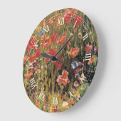 Poppies von Robert Vonnoh, Vintager Impressionismu Große Wanduhr (Winkel)