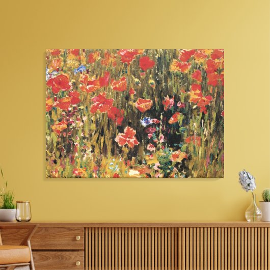 Poppies von Robert Vonnoh, Vintager Impressionismu Leinwanddruck (Insitu (Wohnzimmer))
