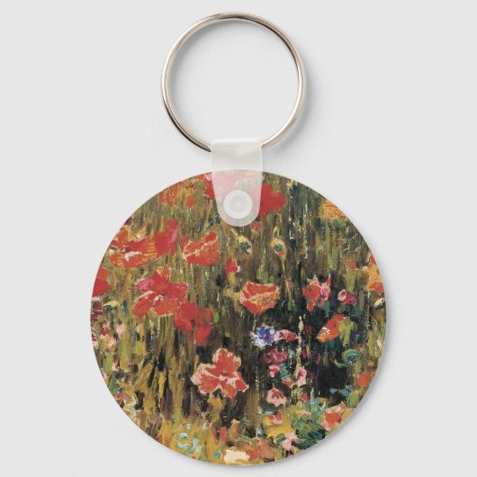 Poppies von Robert Vonnoh, Vintager Impressionismu Schlüsselanhänger (Vorderseite)