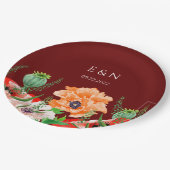 Poppies Watercolor Blume Paper Teller (Schrägansicht)