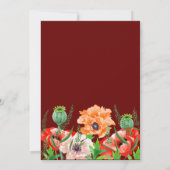 Poppies Watercolor Einladung zur Hochzeit (Rückseite)