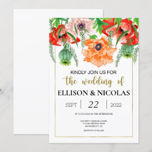 Poppies Watercolor Einladung zur Hochzeit