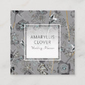 Poppies Watercolor Floral Pattern Quadratische Visitenkarte (Vorderseite)