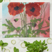 Poppies Watercolor Geschirrtuch (Gefaltet)