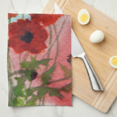 Poppies Watercolor Geschirrtuch (Viertel Falte)