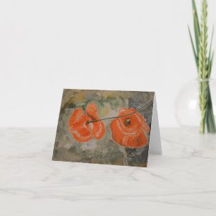 Poppies Watercolor Note Card Karte