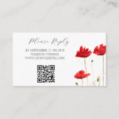Poppies Watercolor Rote Blume Blumenhochzeit Begleitkarte (Vorderseite)