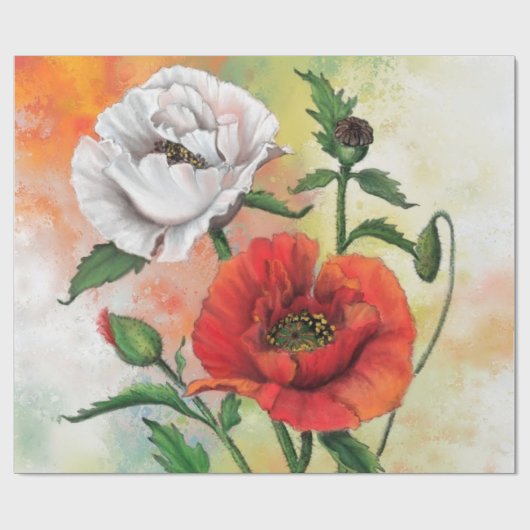 Poppies Wrapping Paper Geschenkpapier (Flach)