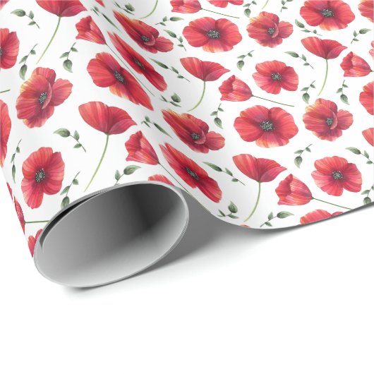 Poppies Wrapping Paper Geschenkpapier (Rolleneckpunkt)