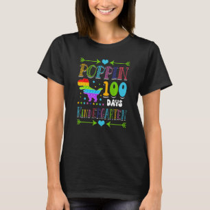 Poppin 100 Tage Kindergarten Schule Dinosaur Schoo T-Shirt