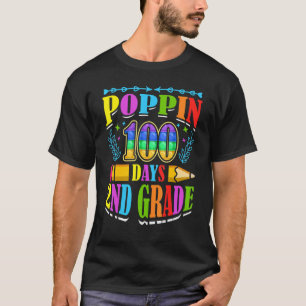 Poppin 100 Tage Schüler der 2. Klasse Grundschule T-Shirt