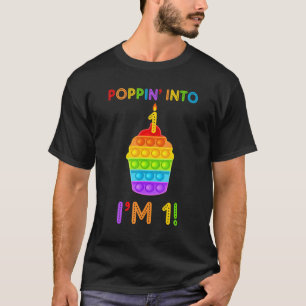 Poppin 1 Jahr Party 1 Geburtstag Kuchen Poppen T-Shirt