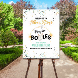 Poppin' Bottles Baby Shower Welcome Sign Poster