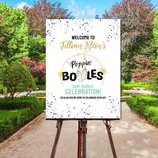 Poppin' Bottles Baby Shower Welcome Sign Poster