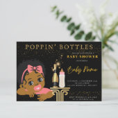 POPPIN' FLASCHEN BABYSHOWER EINLADUNGEN (Stehend Vorderseite)
