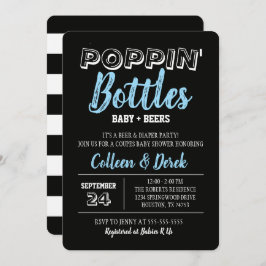 Poppin Flaschen Blue Baby Dusche Einladung