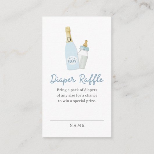 Poppin Flaschen Boy Blue Baby Dusche Windelwanne W Begleitkarte (Vorderseite)