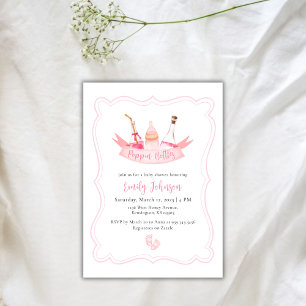 Poppin Flaschen Champagne Girl Babydusche Einladung