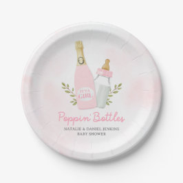 Poppin Flaschen Girl Baby Dusche Pink Pappteller