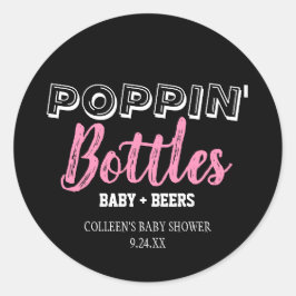 Poppin Flaschen Girl Baby Shower Stickers