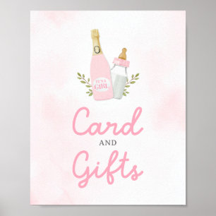 Poppin Flaschen Girl-Babyduschkarten und Geschenke Poster