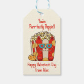 Poppin' Funny Cat Popcorn Valentine Geschenkanhänger (Vorderseite)