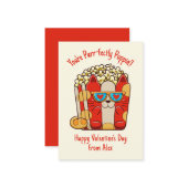 Poppin' Funny Cat Popcorn Valentine Mitteilungskarte (Vorderseite/Rückseite Beispiel)