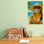 Poppin 'Into 40 Tropical Beach Babe Geburtstag Poster