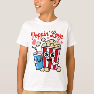 Poppin' Love Popcorn Soda Getränk Süßes Essen Paar T-Shirt
