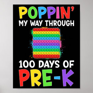 Poppin meinen Weg durch 100 Tage der Schule Pre-k  Poster