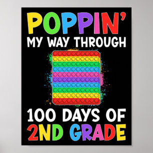 Poppin meinen Weg durch 100 Tage der zweiten Schul Poster