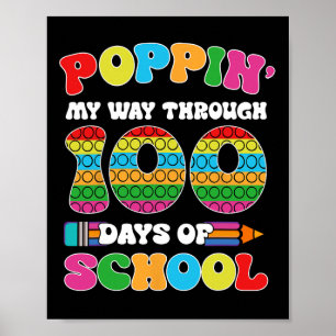 Poppin meinen Weg durch 100 Tage Schulkinder 100 t Poster
