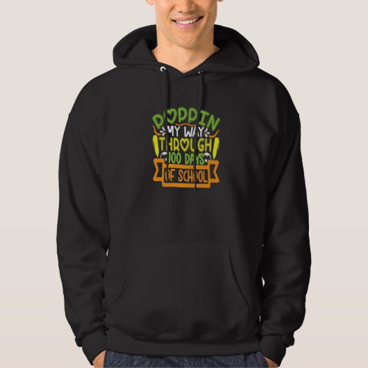 Poppin My Way Through 100 Days Of School Funny Stu Hoodie (Vorderseite)