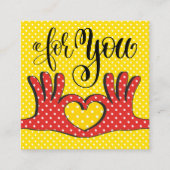 Poppin' Polka Dots Umschließungskarten Quadratische Visitenkarte (Vorderseite)