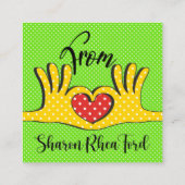 Poppin' Polka Dots Umschließungskarten Quadratische Visitenkarte (Rückseite)