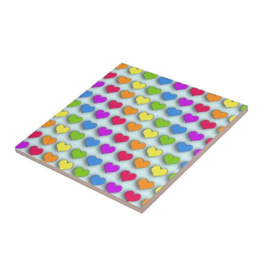 Poppin Retro Hearts Fliese (Seite)