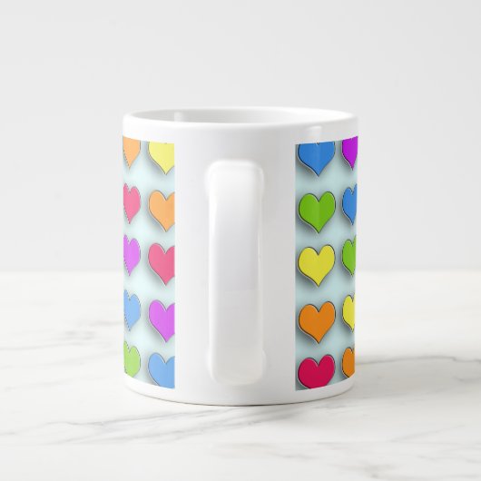 Poppin Retro Hearts Jumbo-Tasse (Rückseite)